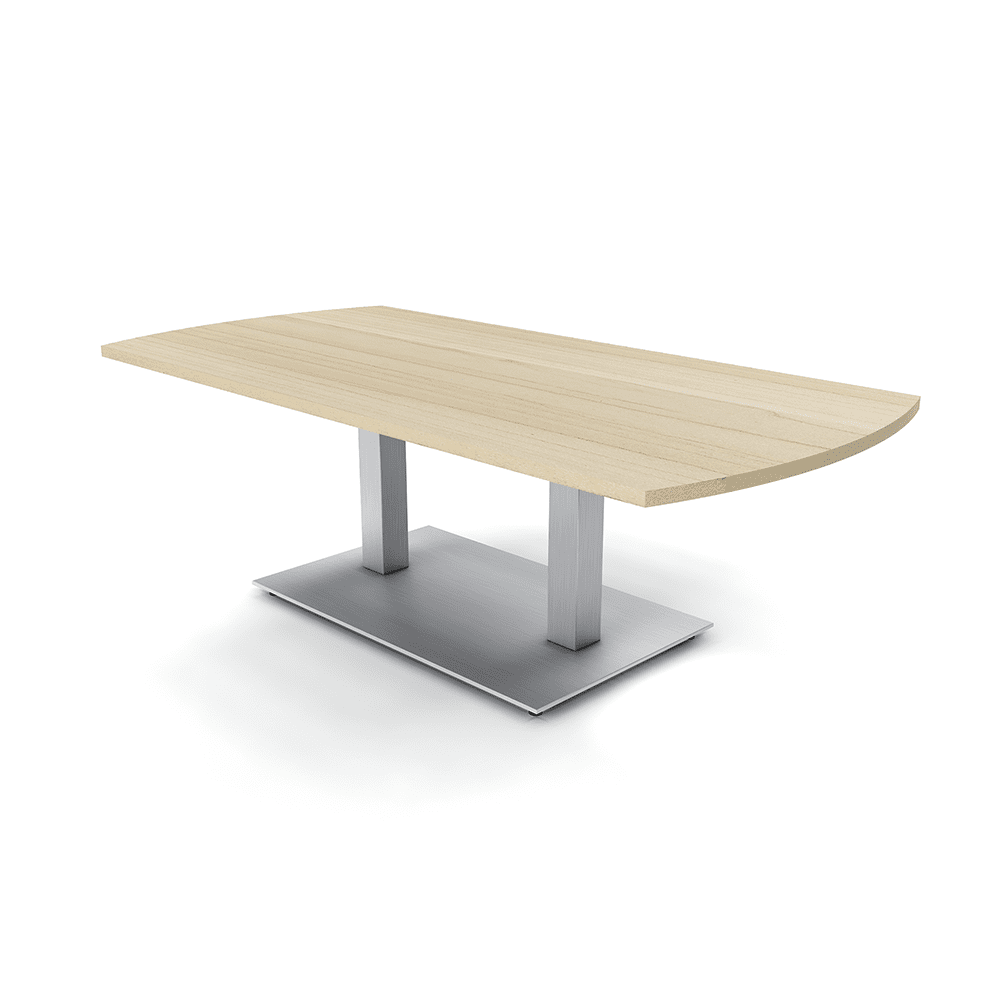 6' Arc Rectangle Shaped Coffee Table For Office Double Post Base ...