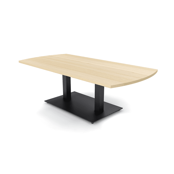 6' Arc Rectangle Shaped Coffee Table For Office Double Post Base