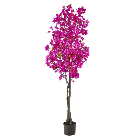 6" Artificial Bougainvillea Artificial Tree in Plastic Pot, by Nearly Natural