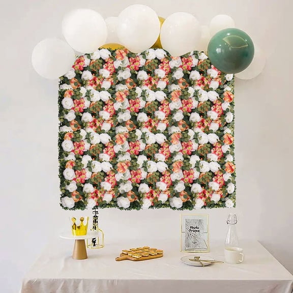 6*Artificial Flower Wall Panel Faux Rose Panel Wedding Backdrop Venue Decoration