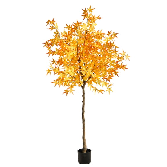 6" Artificial Maple Artificial Tree in Natural Plastic Pot, by Nearly Natural