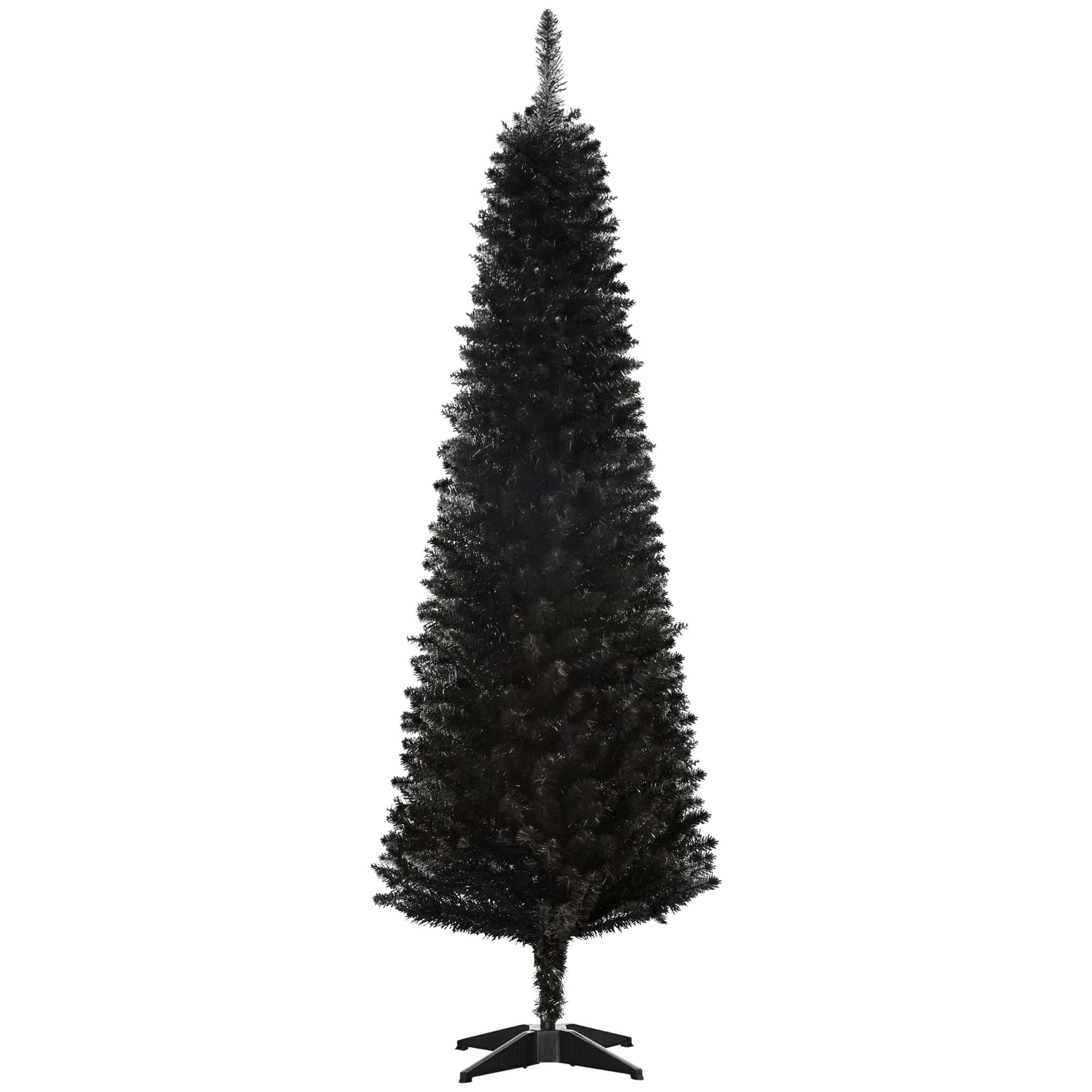 6' Artificial Pencil Christmas Tree, Slim Xmas Tree with 390 Realistic Branch Tips and Plastic Stand