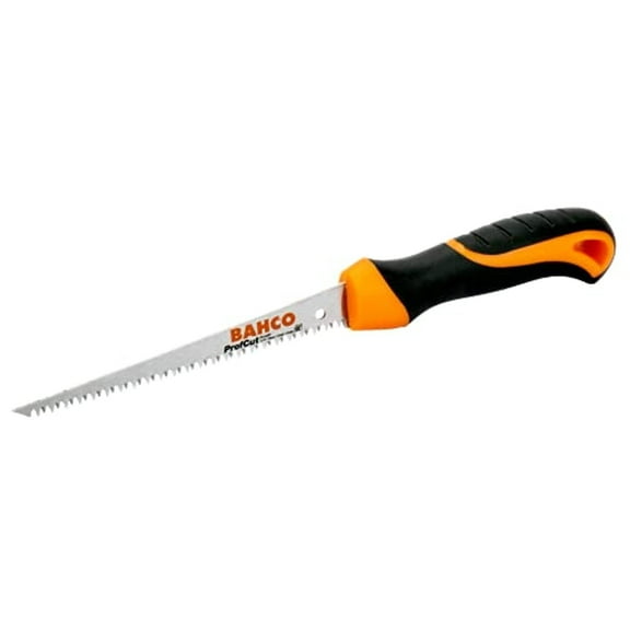 6" BAHCO Drywall Jab Saw. Medium Hardpoint Triple-Edged GT Toothing, 8 TPI With Extra Sturdy Blade & Sharp Point For Punching Through Drywall. Comfortable Dual Component Handle. Williams # BAHPC6DRY