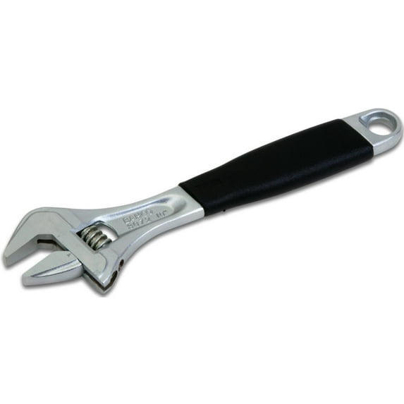 6" BAHCO® Ergo™ Adjustable Wrench With Chrome Finish, Wider Cushioned Grip Handle, Tapered Jaws & Measurement Scale On Head. Williams® # BAH9070RCUS