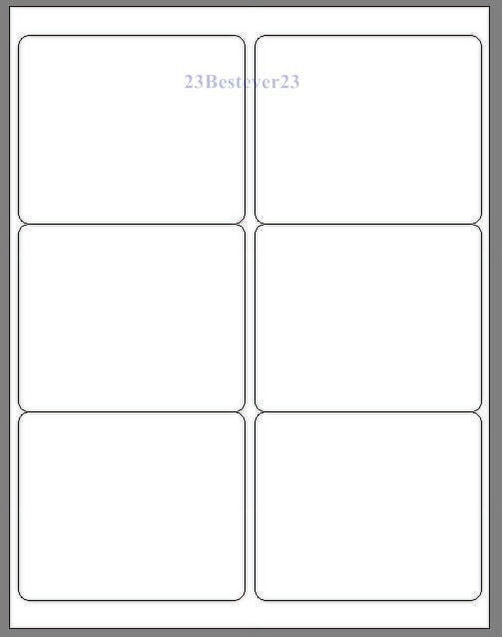 6 BLANK 4" x 3 1/3" White Address return Laser Mailing Labels 1 SHEET