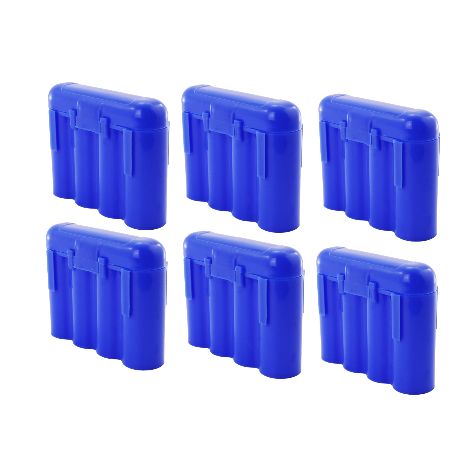 6 BLUE AA AAA BATTERY BATTERY PLASTIC STORAGE CASE HOLDER BOX