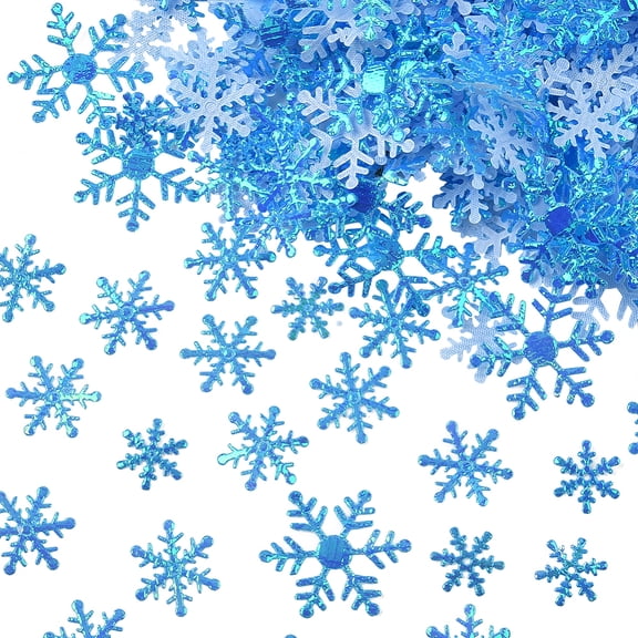 6 Bags 3 Sizes Snowflakes Confetti Christmas Confetti Blue Snowflake Sequins Snow Table Sprinkle Plastic Winter Glitter for Wedding Birthday Holiday Celebration Party Decorations Supplies DIY