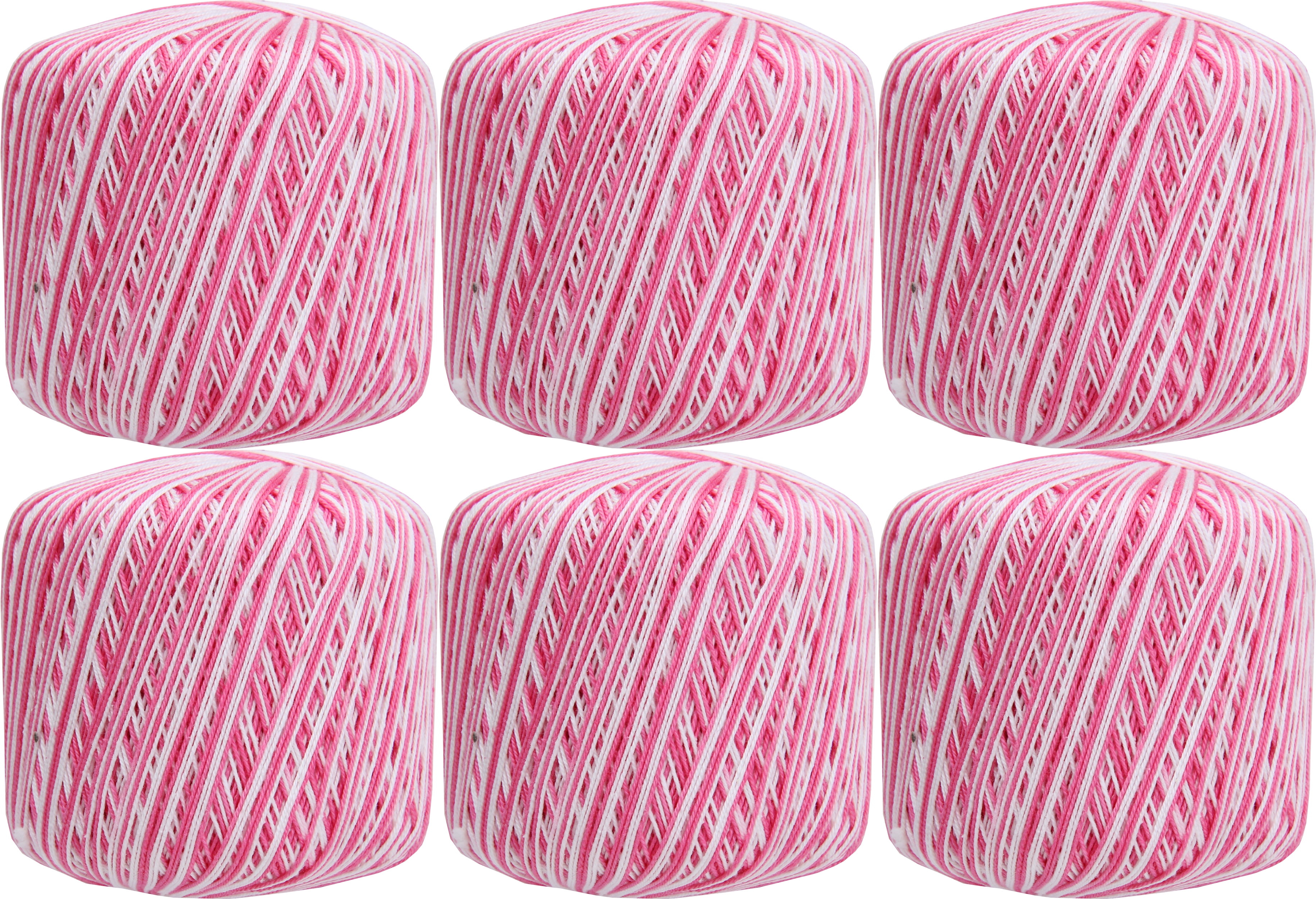 6 Ball Pack Threadart 100% Pure Cotton Multicolor Crochet Thread - Size ...