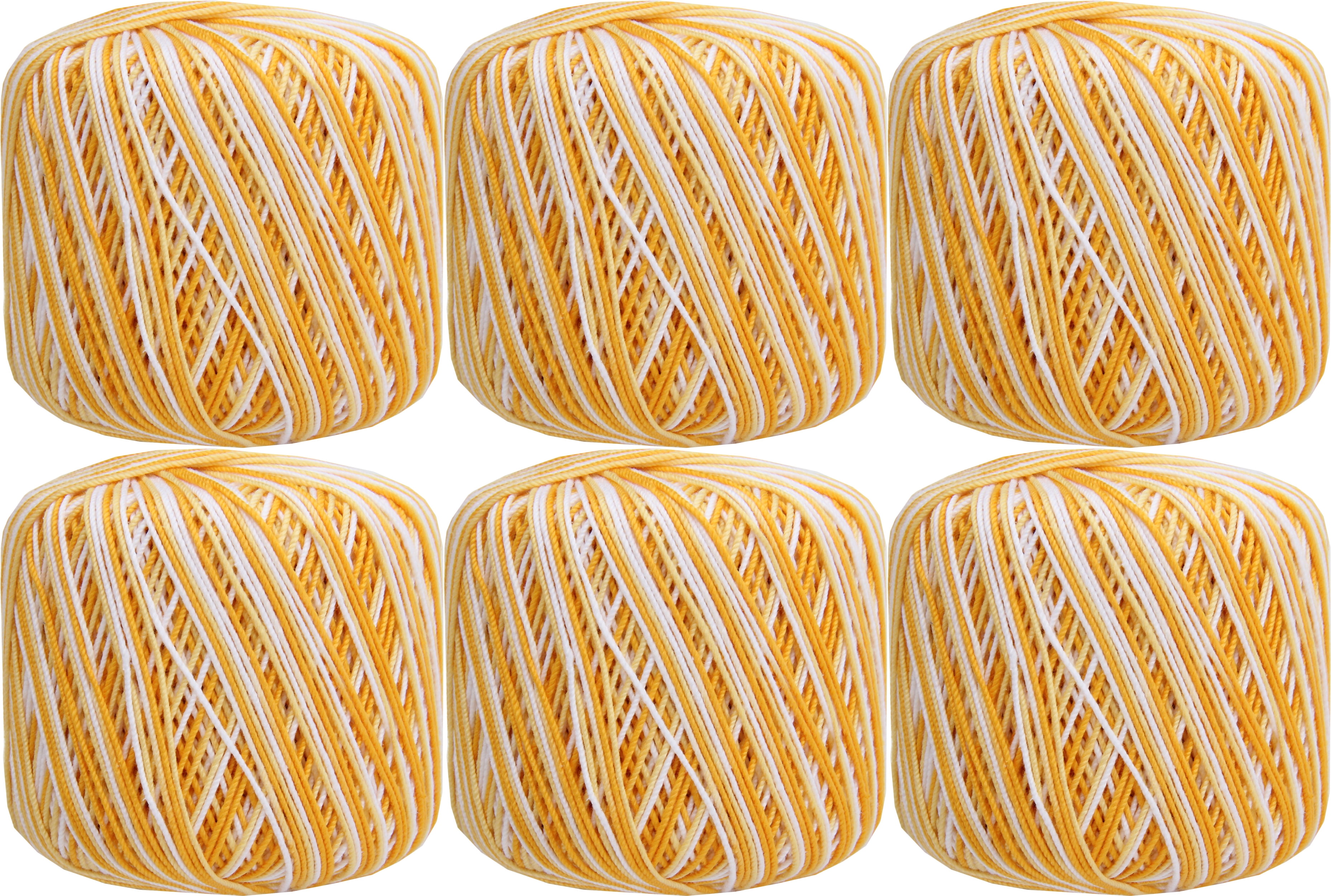 6 Ball Pack Threadart 100% Pure Cotton Multicolor Crochet Thread - Size ...