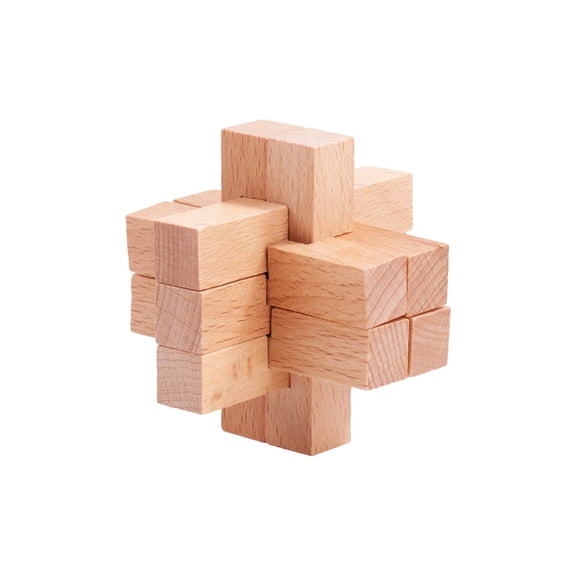 6-Bar Kongming Lock Classic Mortise and Tenon Wooden Puzzle for Hand-Eye Coordination and Creative Reasoning Training Activity