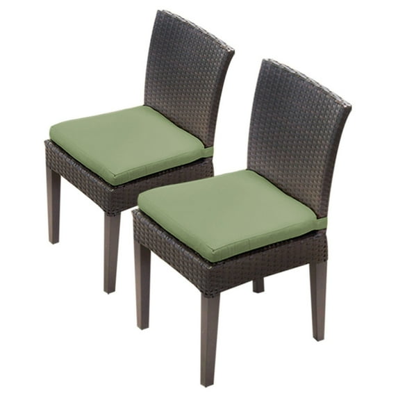TK Classics Barbados Armless Dining Chair with Cushion in Cilantro (Set of 6)
