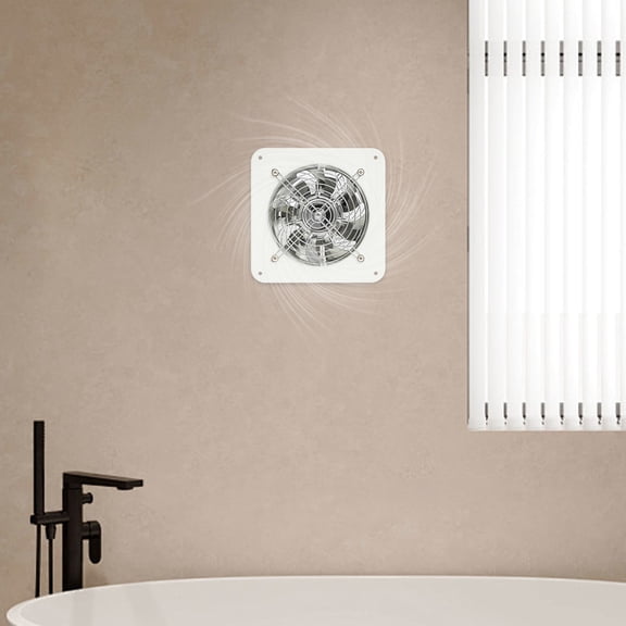 6" Bathroom Exhaust Fan 382 CFM, Wall Mount Ventilation Fan for Toilet Kitchen Basement, 40W 2800 RPM Low Noise 50dB, with Auto-Closing Backdraft Damper  White