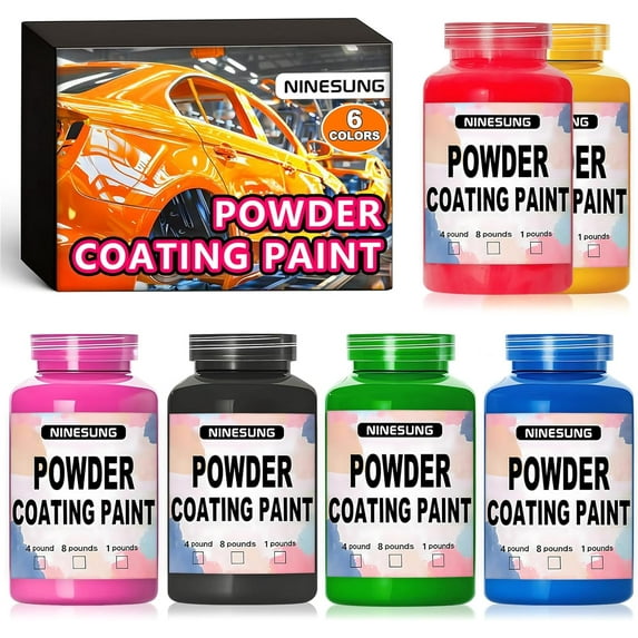 6 Beautiful Color Powder Coating Paint | Powder Coat Perfect for Metal Surfaces | Car Paints | Building | Powder's Paint for Steel Structures, Factories, Playgrounds, Gardens (6 Colors)