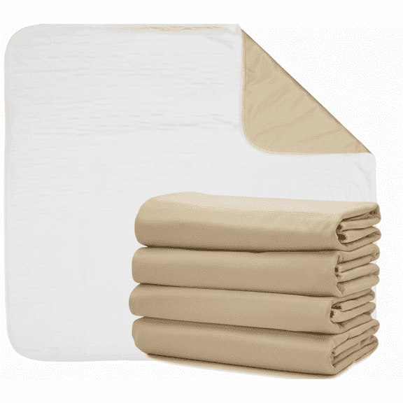 6 Bed Pads Washable Incontinence Underpads Chucks Absorbs 8oz 34 x 36 - Tan