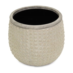 6" Beige Dot Ceramic Indoor Outdoor Round Pot Planter