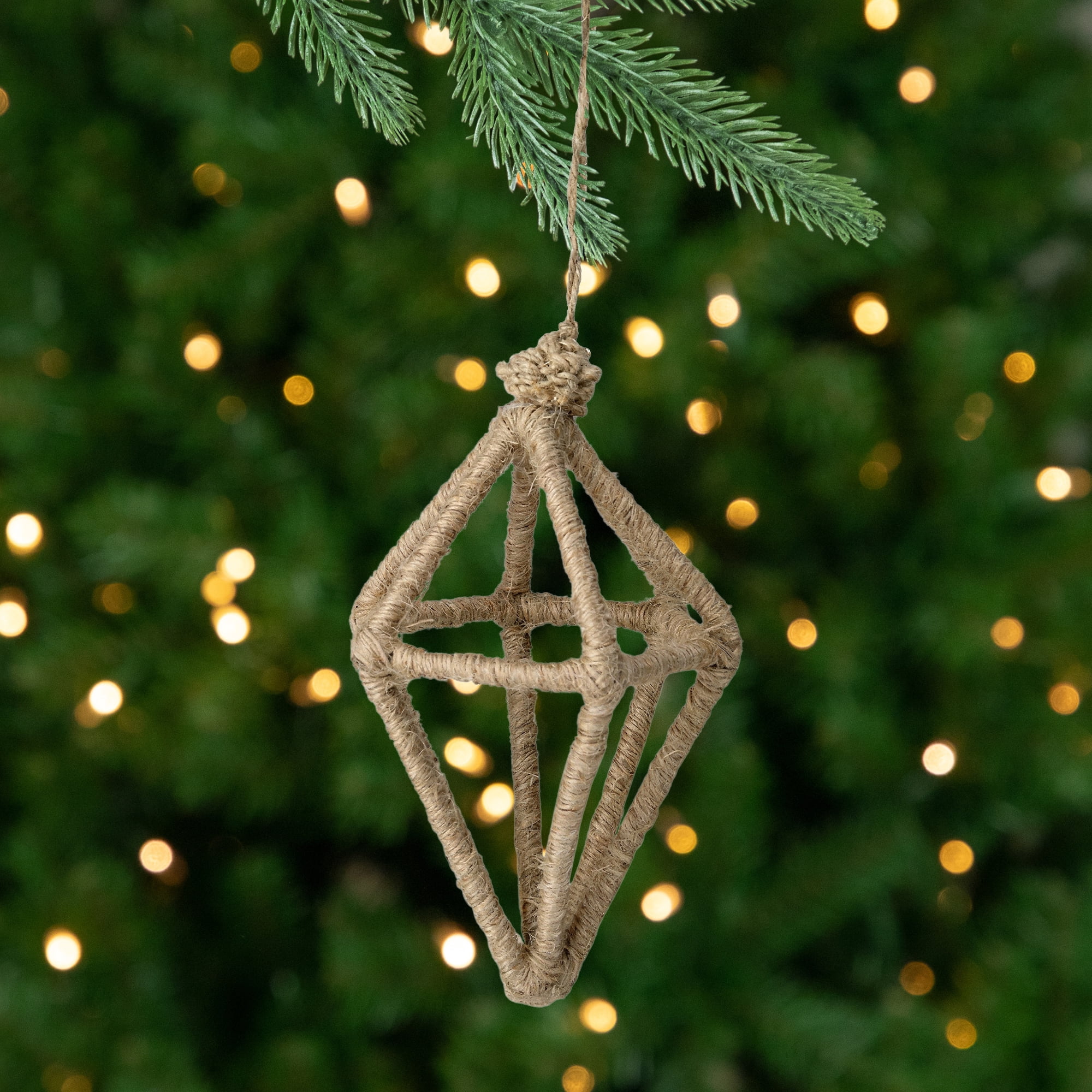 Allstate 6" Beige Jute Wrapped Open Kismet Christmas Ornament