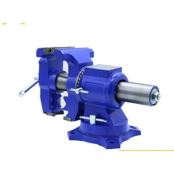 6" Bench Vise 360° Swivel Base Clamp Table Vise 3372 LBS Clamping Force For Metalworking Home Workshop Use Drilling DIY Jobs