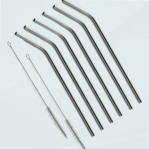 6 Bent 10.5" Stainless Steel Straws Extra LONG fits 30 oz & 20 oz Yeti &Rtic Tumbler Rambler Cups - BonBon Drinking Straw
