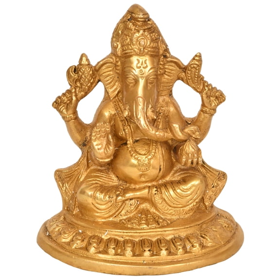 6" Bhagawan Ganesha in Ashirwad Mudra In Brass | Handmade | Made In India