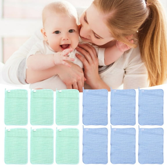 6* Bibs 6 Pack Muslin Burp Cloths Burp Clothes Burp Rags for Boy Girls Muslin Bibs 6 Large 20''X10'' Cotton Hand Washcloths Soft Absorbent Towel