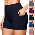 thumbnail image 1 of 6" Biker Shorts Women Tummy Control with Pockets High Waisted Yoga Shorts for Women Running Gym and Workout Black 2XL, 1 of 7