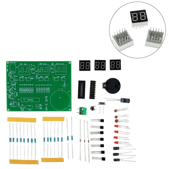 6 Bits Led Digital Alarm Clock Making Kit Electronics Soldering Practice Kit