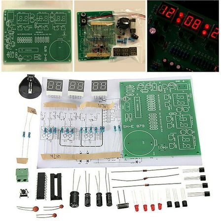 6 Bits Led Digital Alarm Clock Making Kit Electronics Soldering Practice Set New