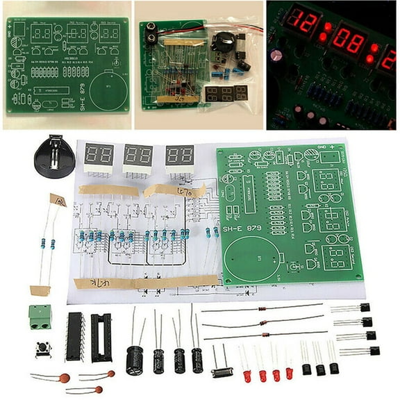 6 Bits Led Digital Alarm Clock Making Kit Electronics Soldering Practice Set New