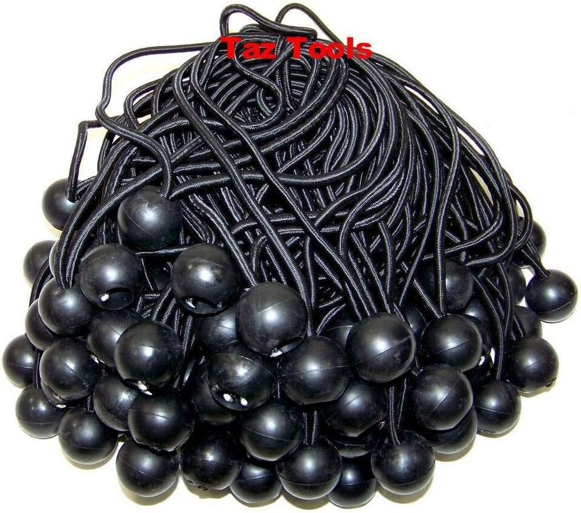 6" Black Ball Bungee Bungie Cord Heavy Duty Canopy Tarp Tie Downs Straps 100pcs