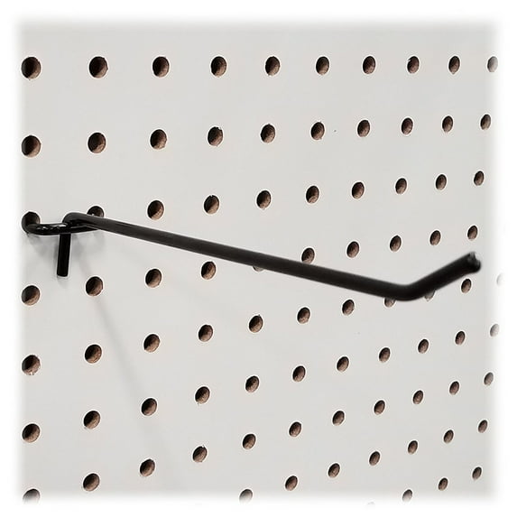 6" Black Metal Pegboard Hooks, 40 Pack