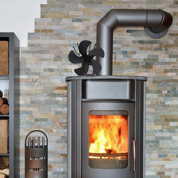 6-Blade Heat Powered Stove Fan for Wood Burning Stoves - Silent Operation, No Electricity Needed, Efficient Air Circulation for Log/Pellet Stoves