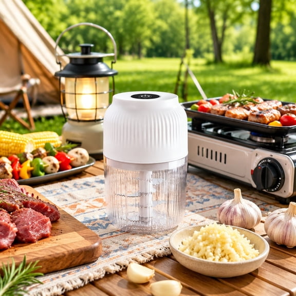 6 Blade Mini Garlic Chopper USB Rechargeable Portable Food Processor Wireless Mincer for Garlic Meat Vegetable Kitchen