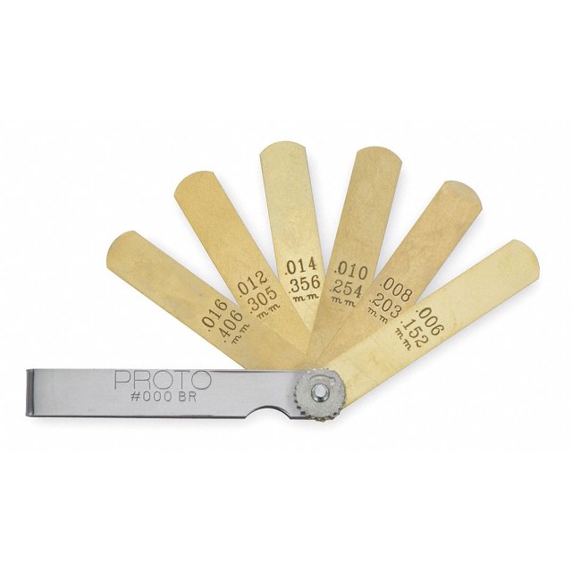 6 Blade Feeler Gauge Set, 1/2" x 3" Blades