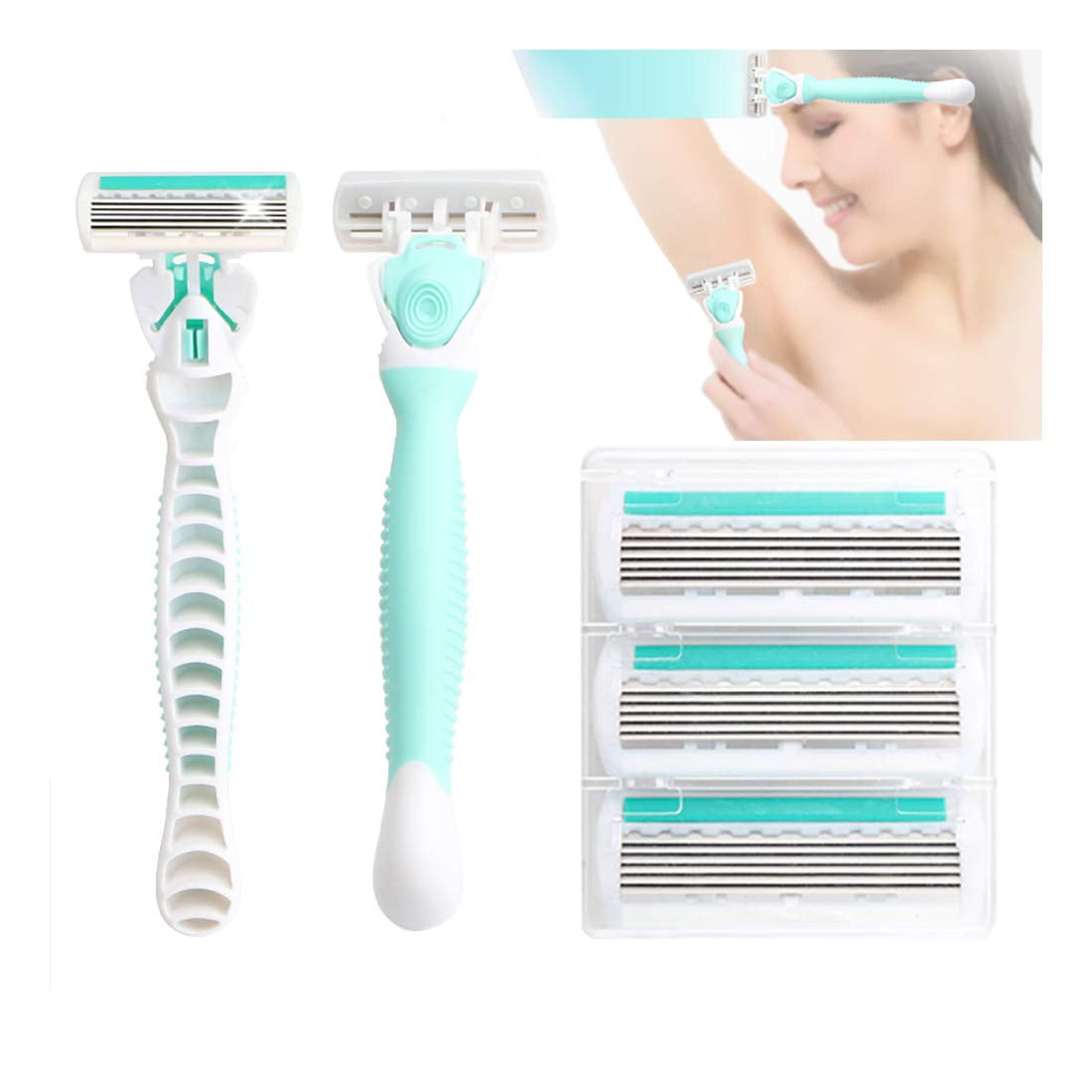 6Blade Shaving Razor for Women, Extra Smooth Women's Razor with 4 Replacement Razor Blade