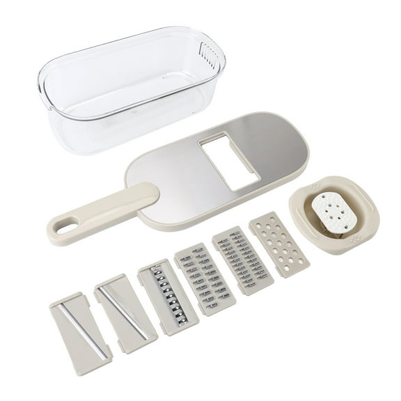 6-Blade Vegetable Chopper with Container, Manual Food Cutter & Grater for Kitchen