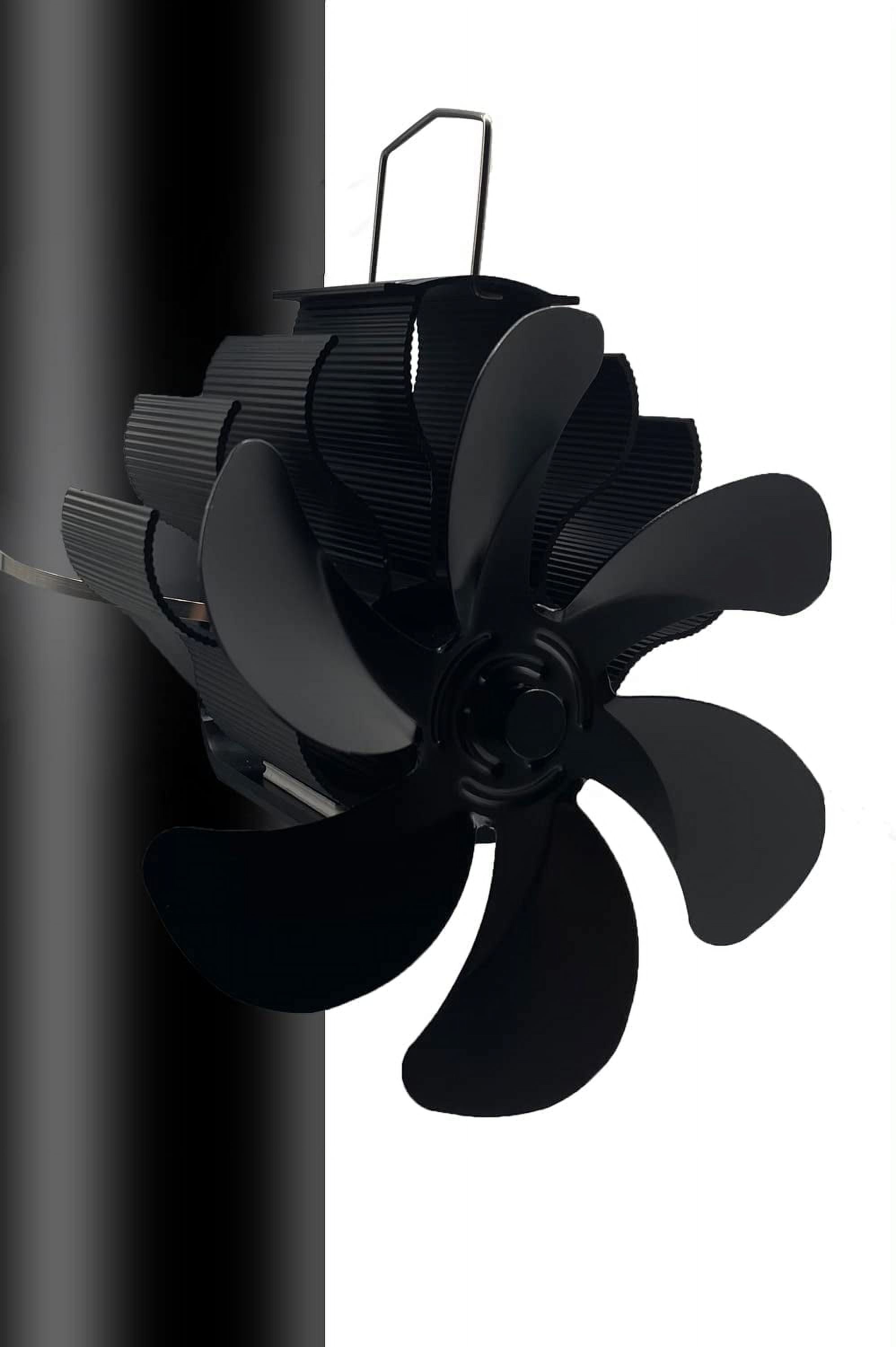 6 Blades Wood Stove Fan Heat Powered, Upgrade ChimneyBundled Type