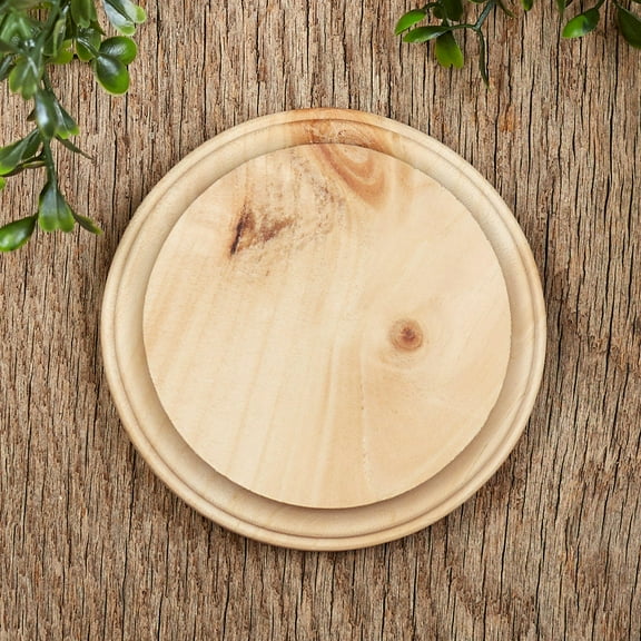 6 Blank Wooden Circle Plaques: Yours to Create