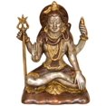 thumbnail image 1 of 6" Blessing Lord Shiva Brass Statue - Divine Grace, 1 of 2