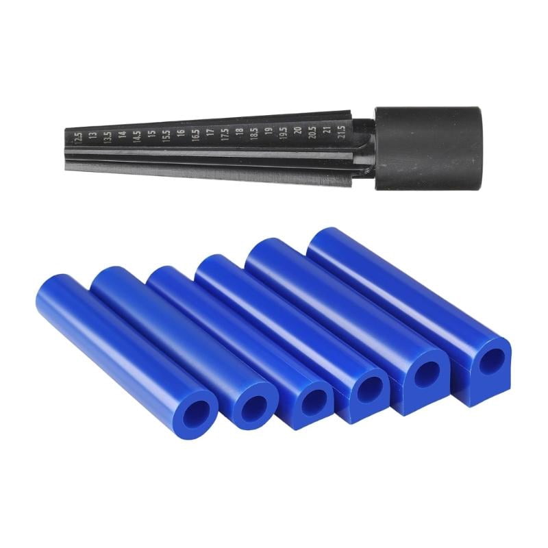 6 Blue Candlewax Cylinders Jewelry Engraving Equipment Mild Steel Drill Crafting Set Multiple Measurements