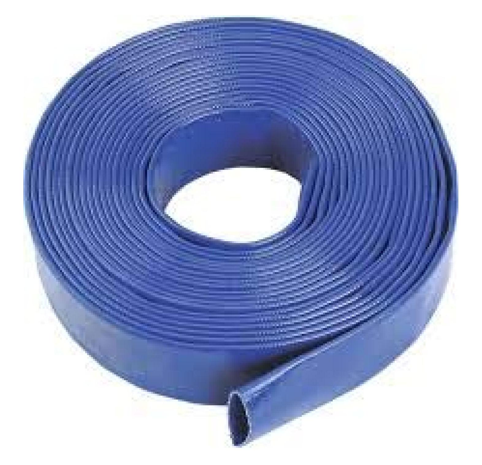 6" Blue Layflat Water Discharge Hose 60 PSI (10 ft. Length)