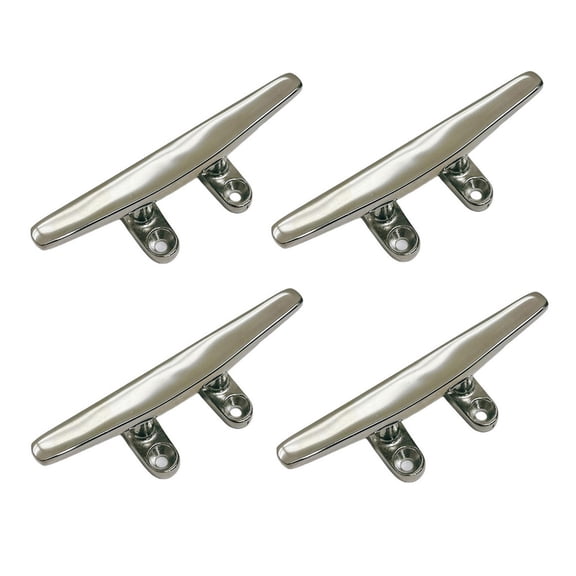 6" Boat Cleat Marine Trimline Dock Cleats 316 Stainless Steel Flat Top, 4 Pcs