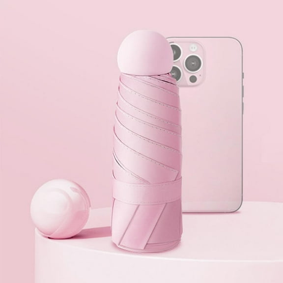 6-Bone Portable Capsule Sunscreen Umbrella, Sun and Rain Dual Use S1I3 Z1C2 R2W4