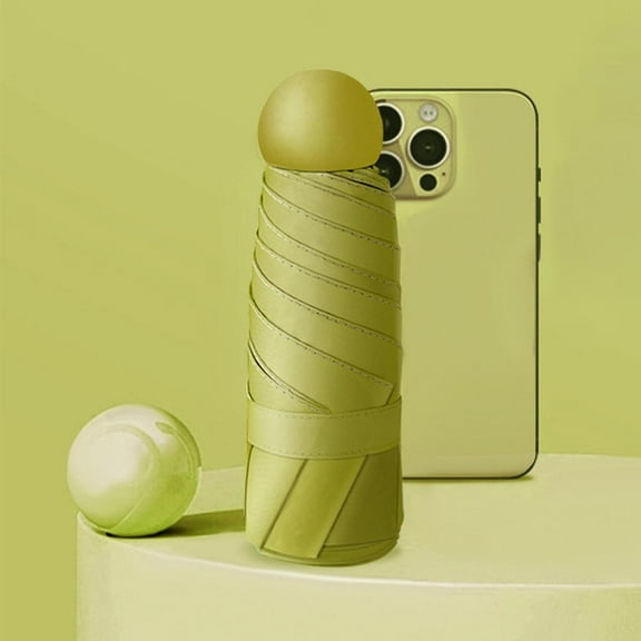 6-Bone Portable Capsule Sunscreen Umbrella, Sun and Use Dual Rain Q9L2