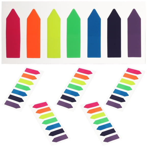 6 Books Marks Transparent Arrow Label Paper Page Markers Sticker