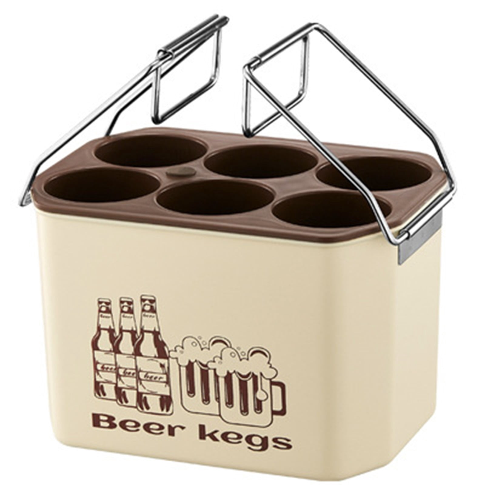 6-Bottle Cooler Carrier - Insulated Ice Bucket for & | Heavy-Duty Portable Drink Holder for BBQs, Camping & Hockey Games