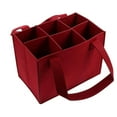 thumbnail image 1 of 6 Bottle Wine Carrier Bag Felt Wine Bottle Tote Bag Portable Wine Storage Bag Reusable Grocery Bag with Handle for Wedding Birthday Travel Camping Picnic Party, 1 of 5