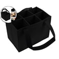 thumbnail image 1 of 6 Bottle Wine Carrier with Divider Felt Wine Storage Tote Bag, Portable Reusable Wine Travel Bag with Handle for Christmas Travel Camping Picnics Party, 1 of 4