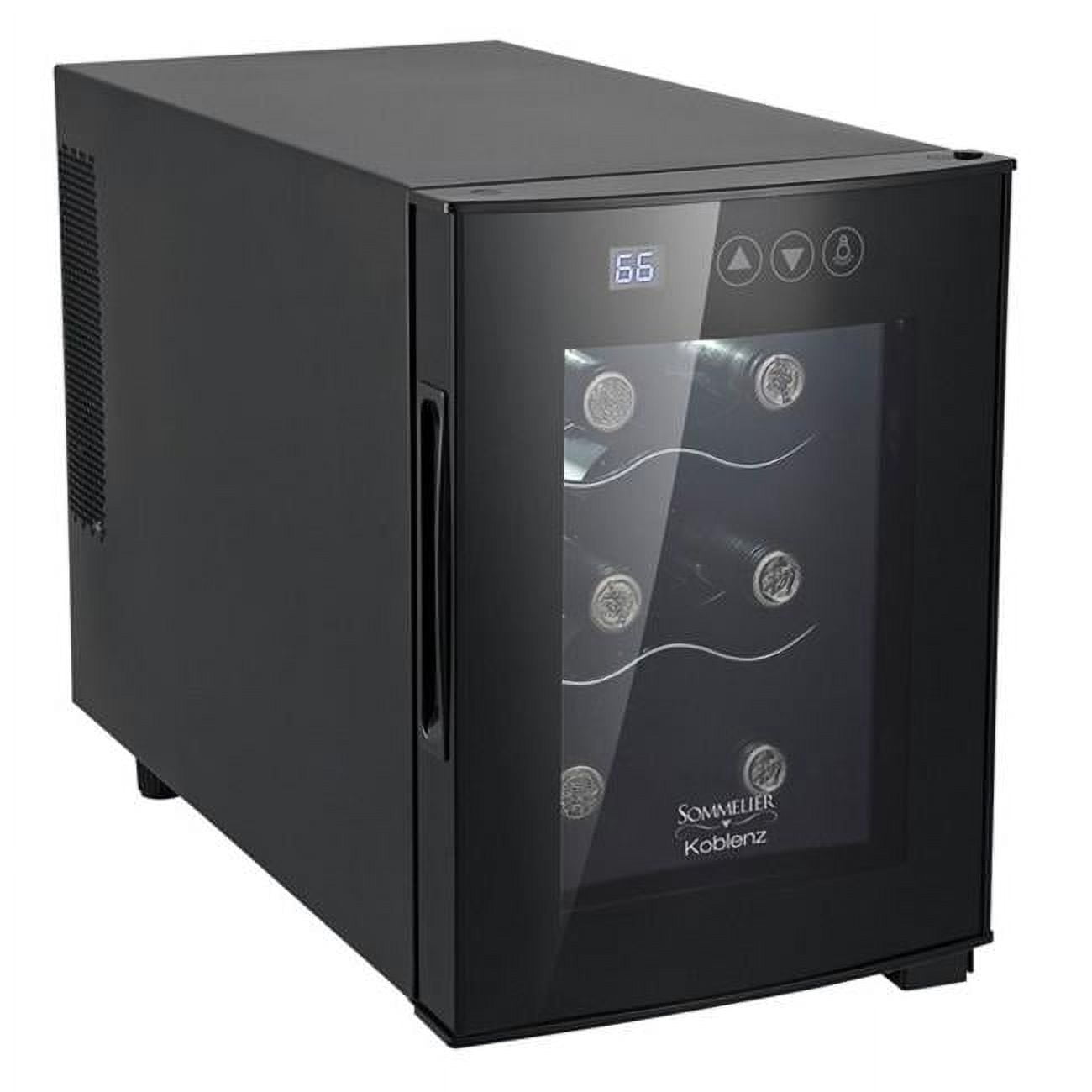Black Thermoelectric 6-Bottle Wine Cooler with Touch Controls
