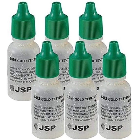6 Bottles 14K Gold Metal Test Acid Karat Testing Liquid Solution Jewelry Tester
