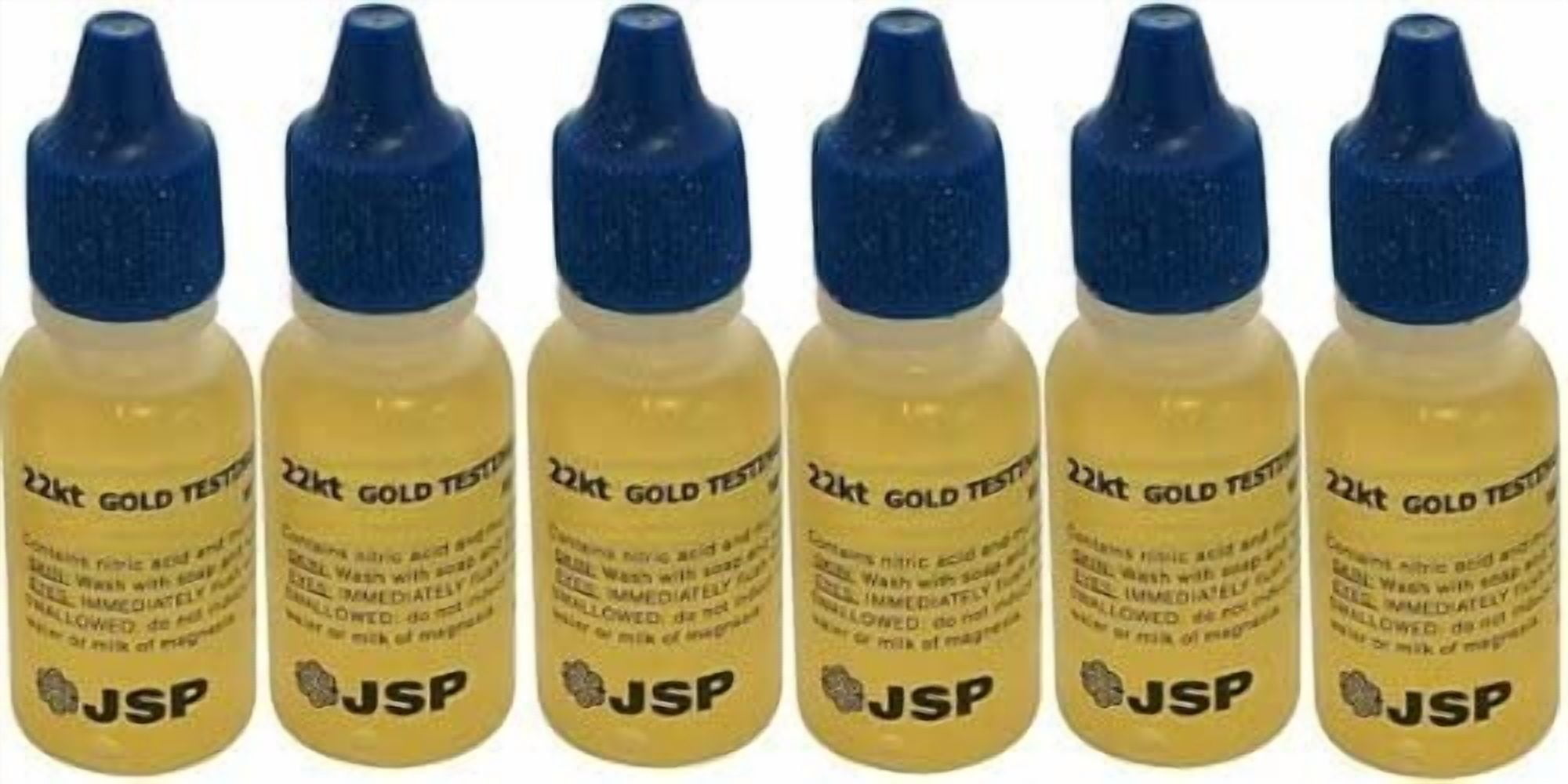6 Bottles 22K Gold Metal Test Acid Karat Testing Liquid Solution Jewelry Tester